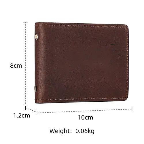 Slim Leather Wallet with Transparent ID Display